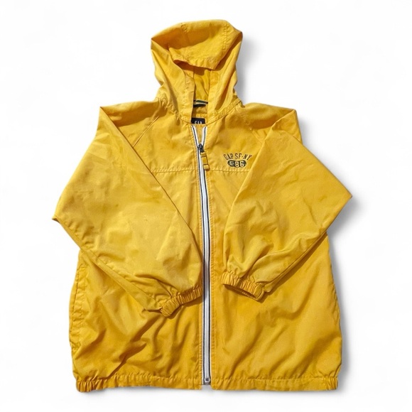 Gap Kids Other - Gap Kids Boys Windbreaker Lightweight Yellow Hooded Zip Up Jacket Sz M Outdoors